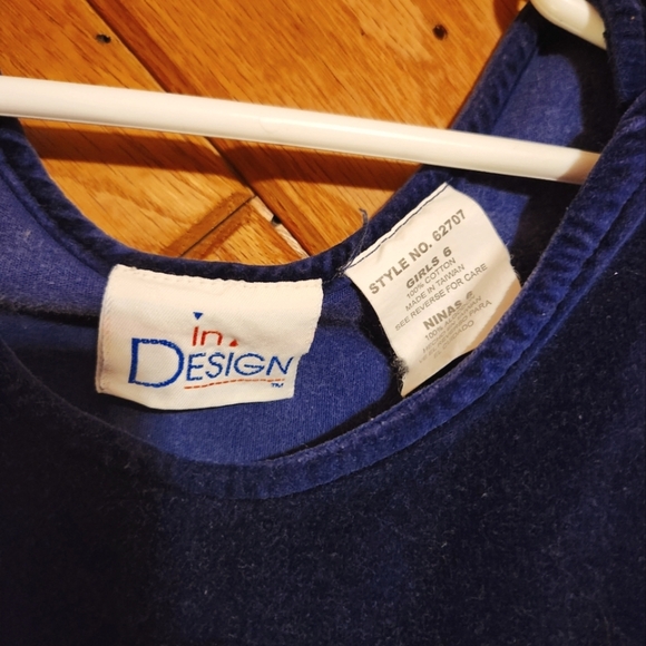 In Design dark blue sleeveless little girl size 6 dress - Picture 4 of 6